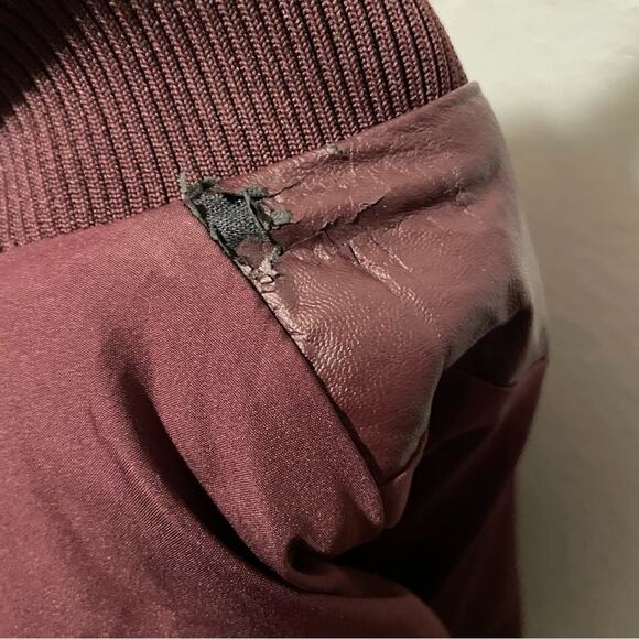 Who What Wear Purple Eggplant Vegan Leather Puffer Bubble Jacket Large - Picture 8 of 9